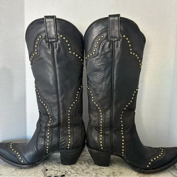 Idyllwind Walk This Way Studded Snip Toe Western Boot Black Tall Shaft Women 8.5 - Picture 8 of 16